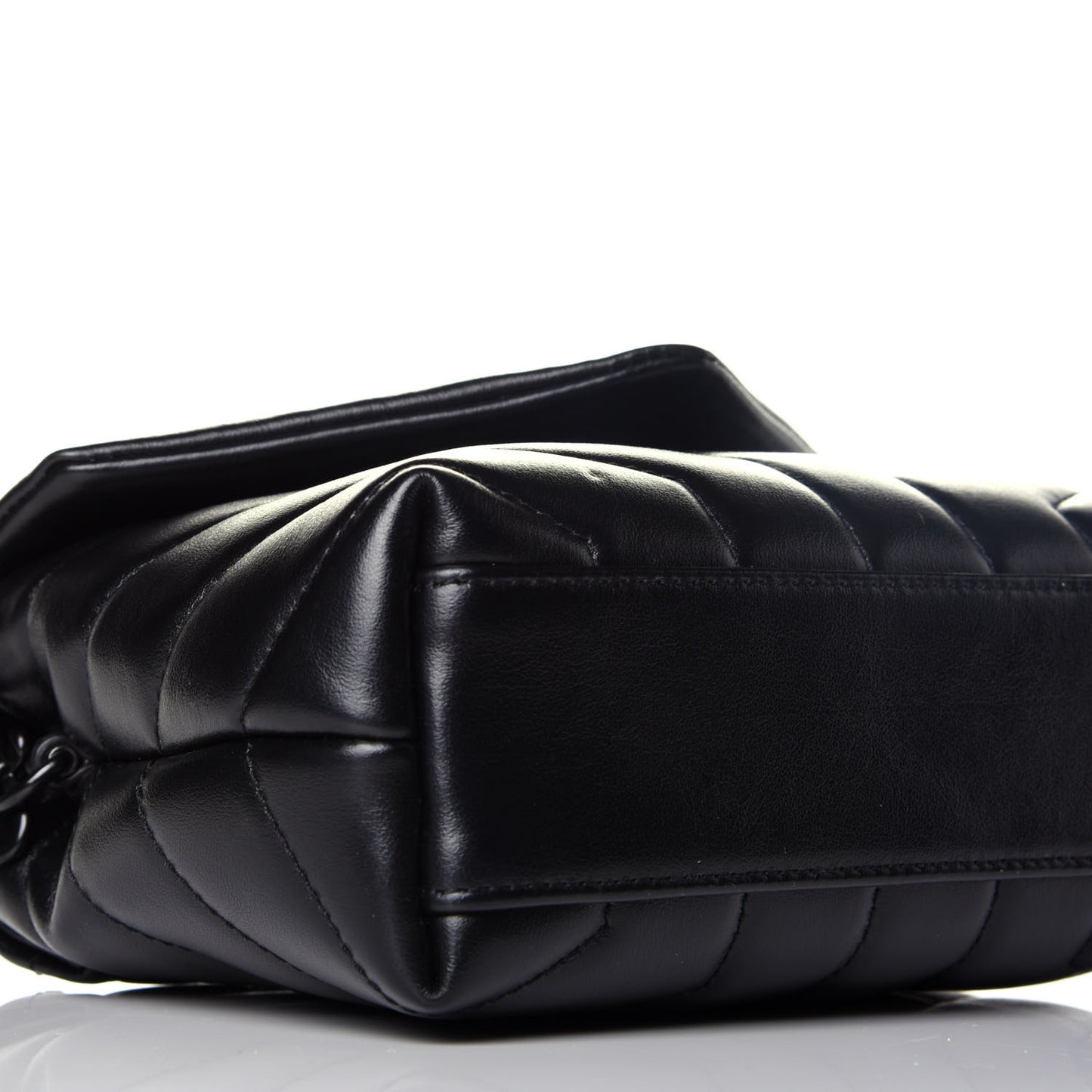 Calfskin Y Quilted Monogram Toy Loulou Crossbody Bag Black