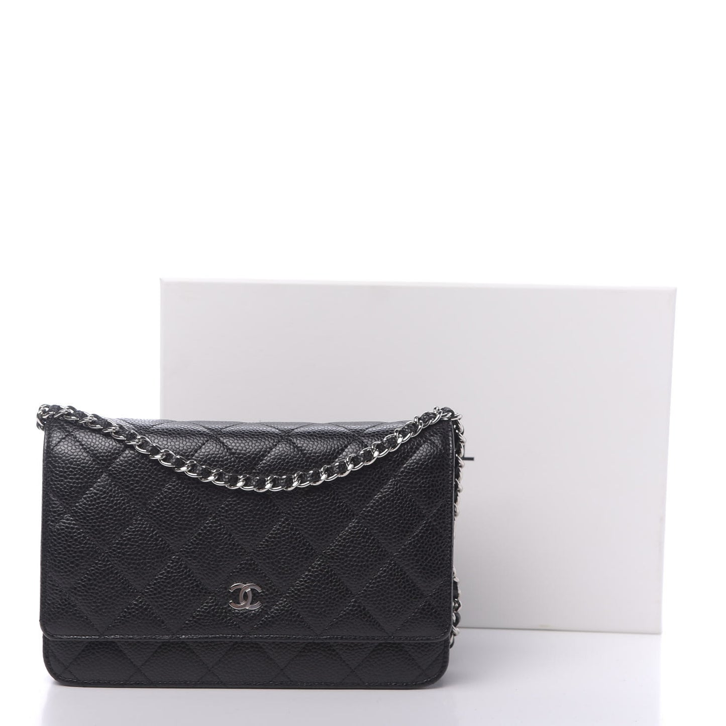 Caviar Quilted Wallet On Chain WOC Black