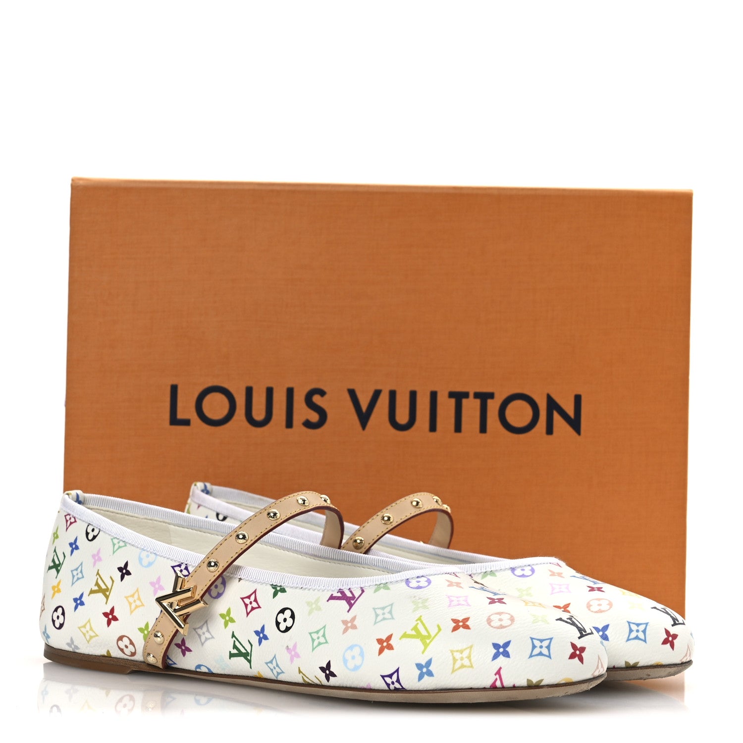 Louis Vuitton LV X TM Monogram Multicolor Romy Flat Ballerinas 40 White 11 of 11