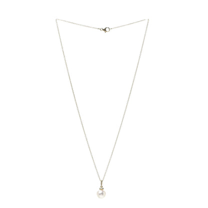 David Yurman 18K Yellow Gold Diamond Pearl 9mm Solari Pendant Necklace 2 of 5