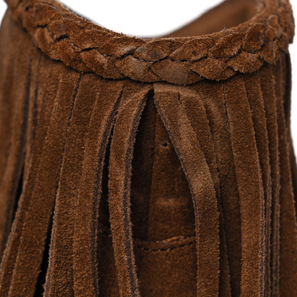 Saint Laurent Suede Fringe Charlotte Ankle Boots 35.5 Tan 8 of 8