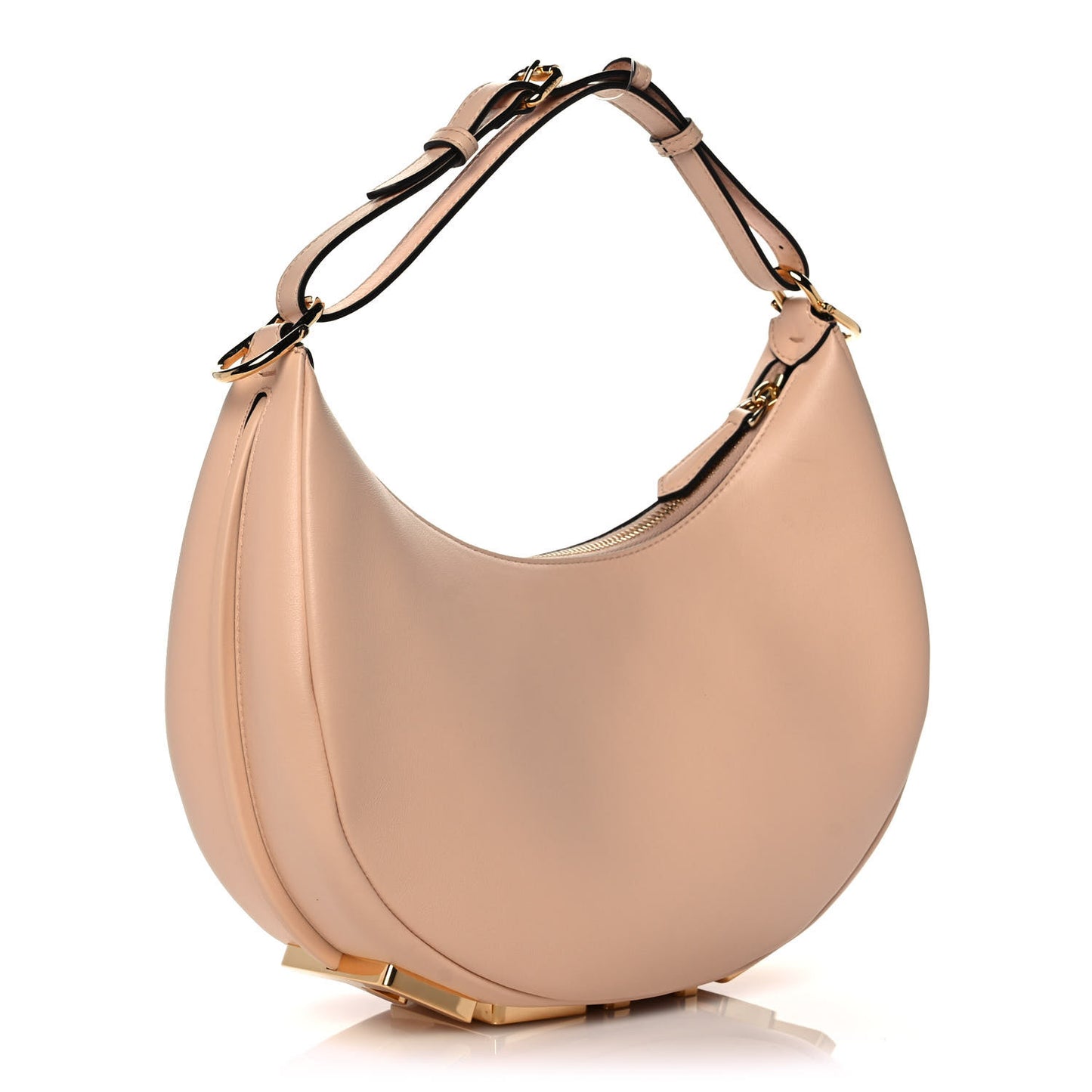 Vitello Grace Matte Small Fendigraphy Hobo Bag Light Rose