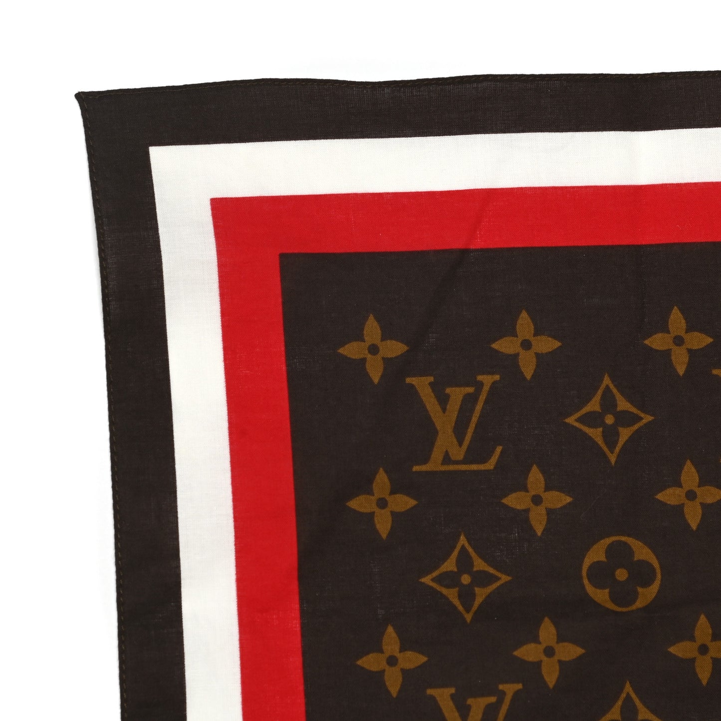 Cotton Monogram Groom Bandana Scarf Red