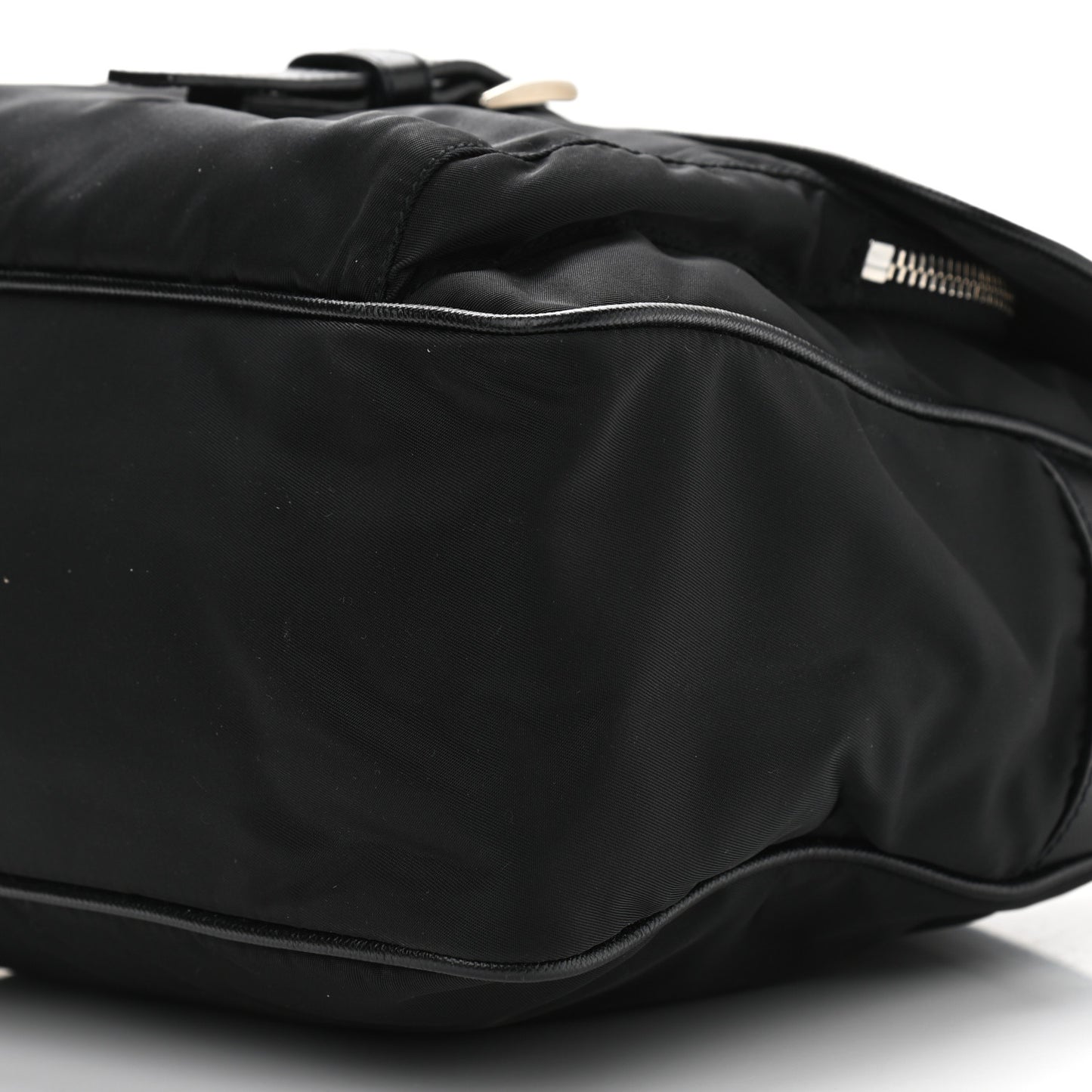 Nylon Vela Saffiano Shoulder Bag Black