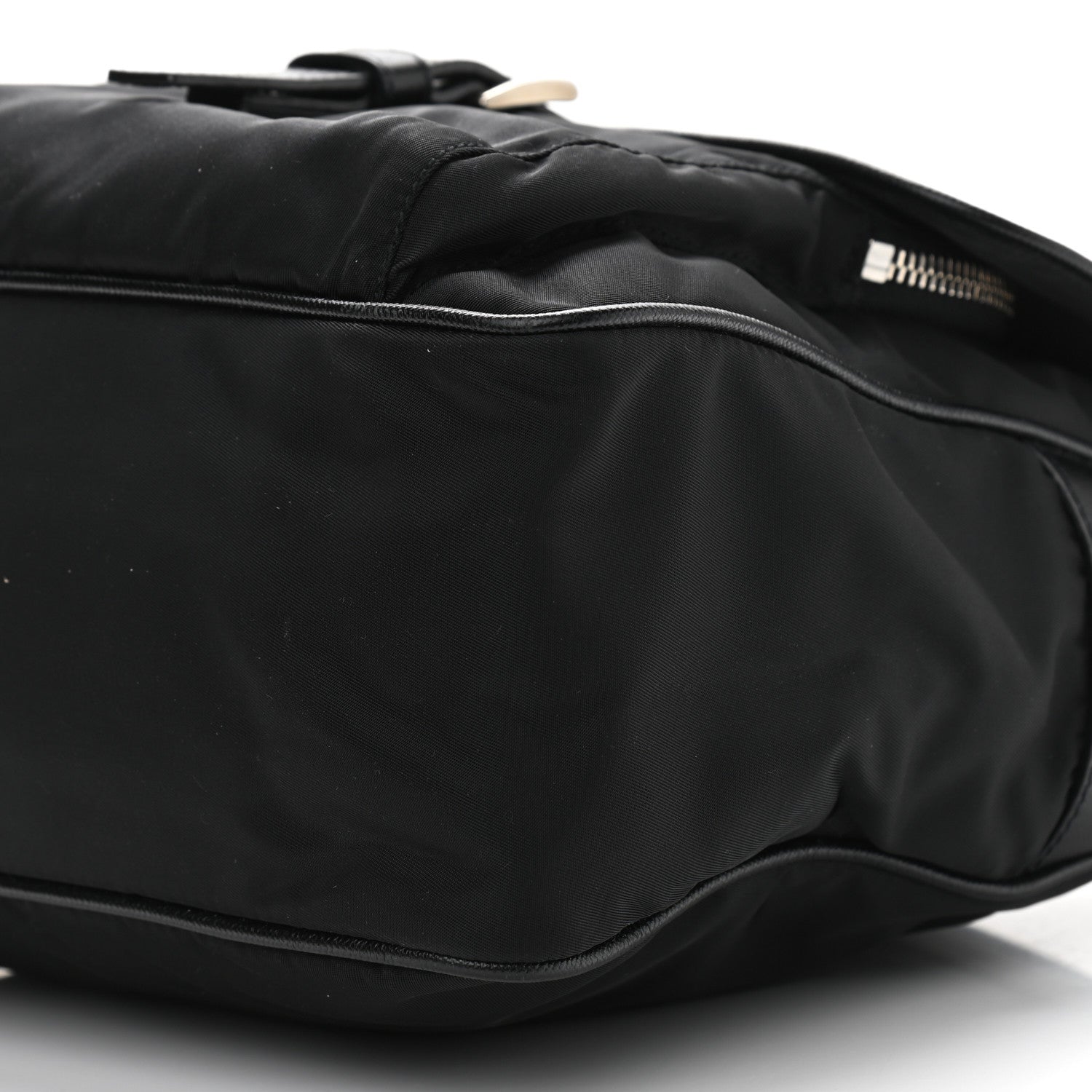 Prada Nylon Vela Saffiano Shoulder Bag Black 9 of 10