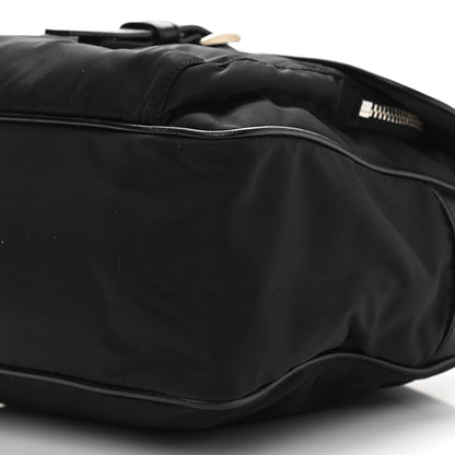 Prada Nylon Vela Saffiano Shoulder Bag Black 9 of 10