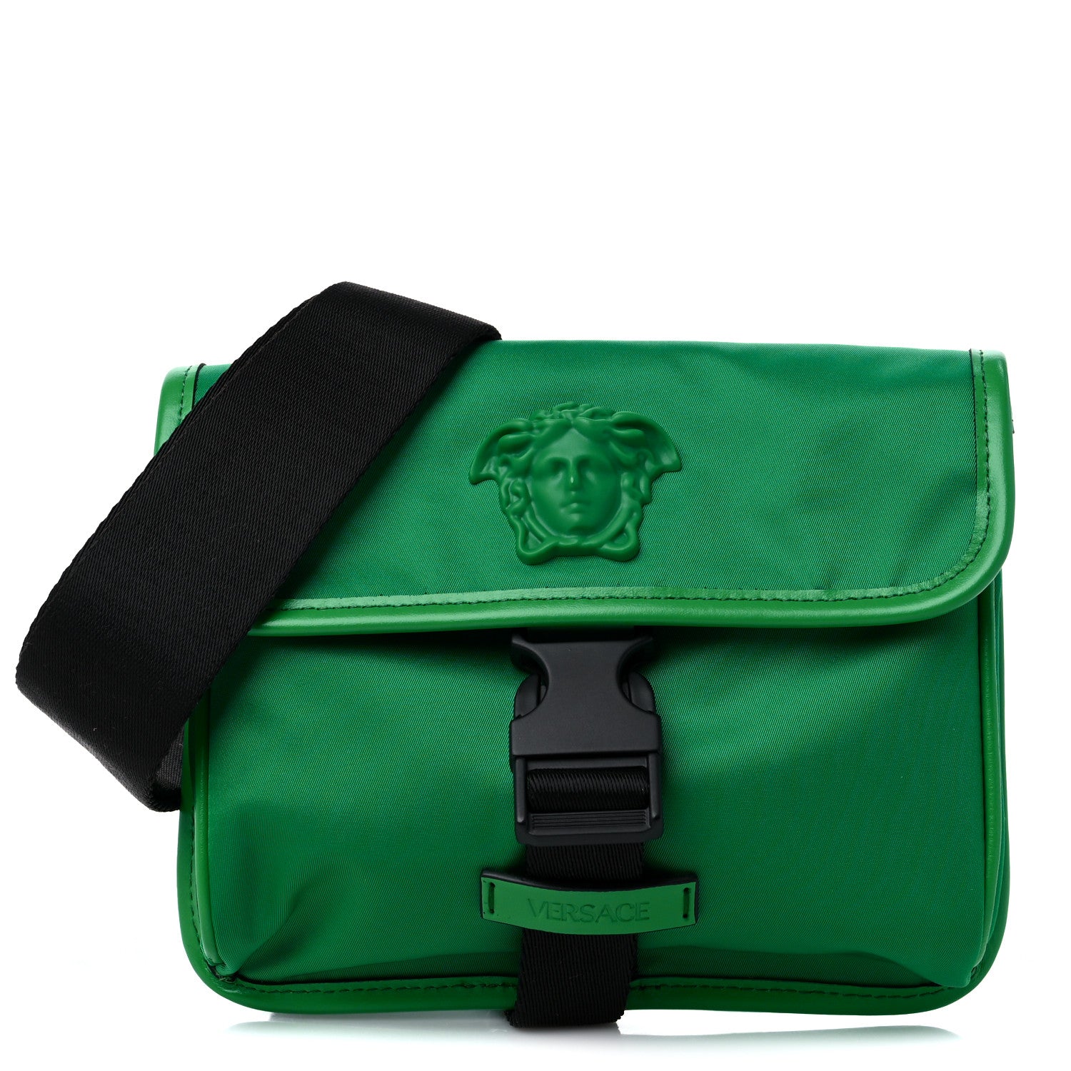 Versace Nylon Palazzo Medusa Crossbody Messenger Bag Green Water 1 of 8