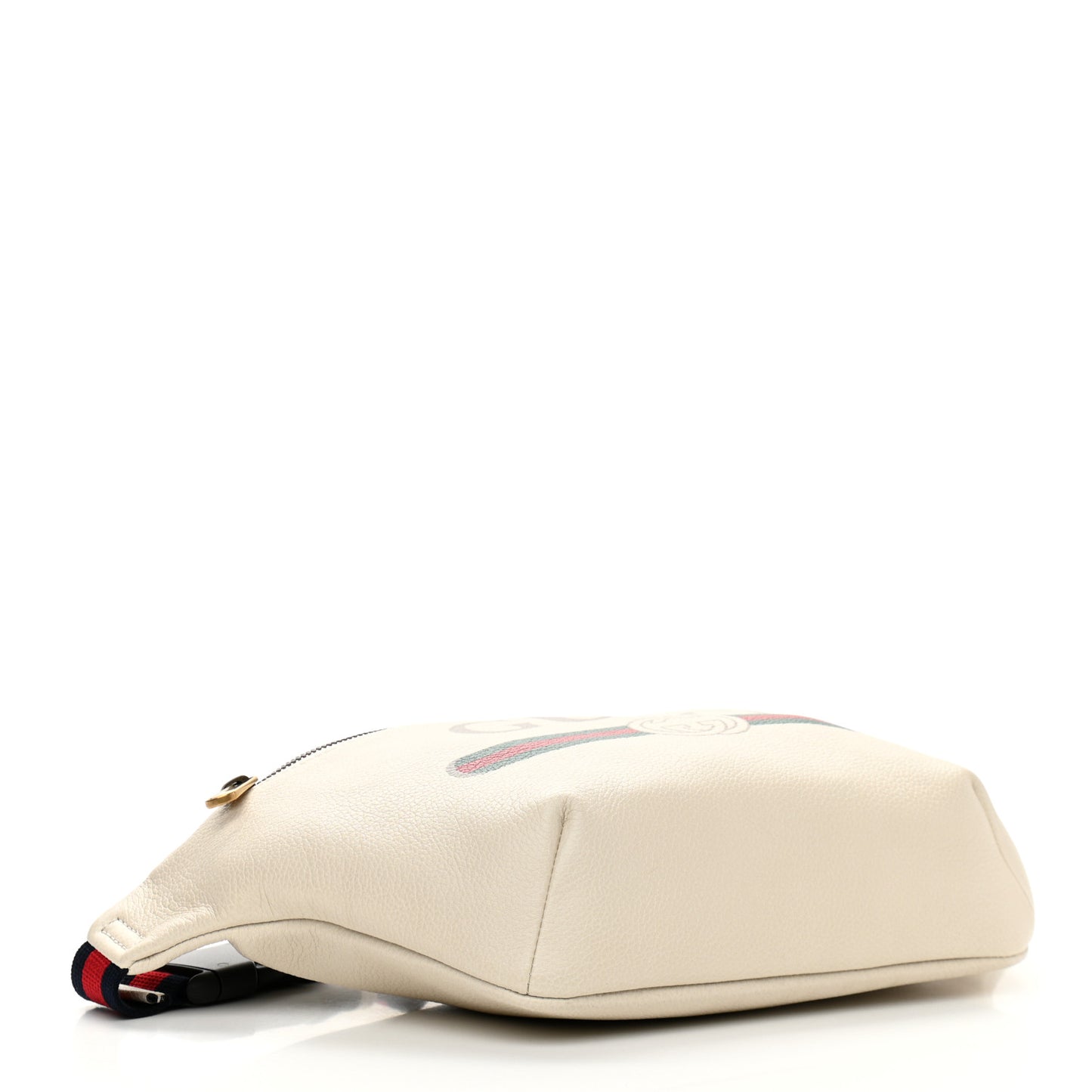 Grained Calfskin Logo Belt Bag White