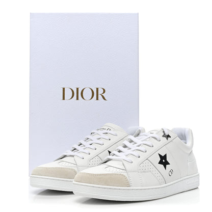 Christian Dior Calfskin Suede Dior Star Low Top Sneakers 38 White Black 9 of 9