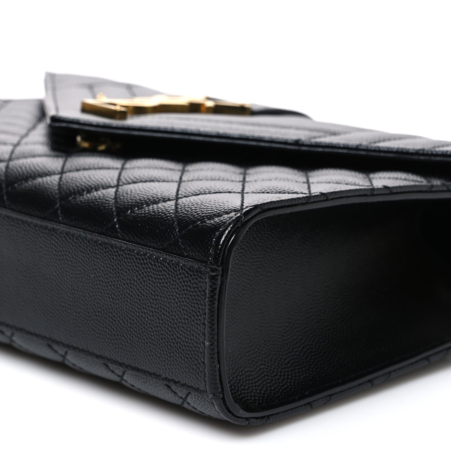 Grain De Poudre Textured Mixed Matelasse Triquilt Medium Monogram Satchel Black