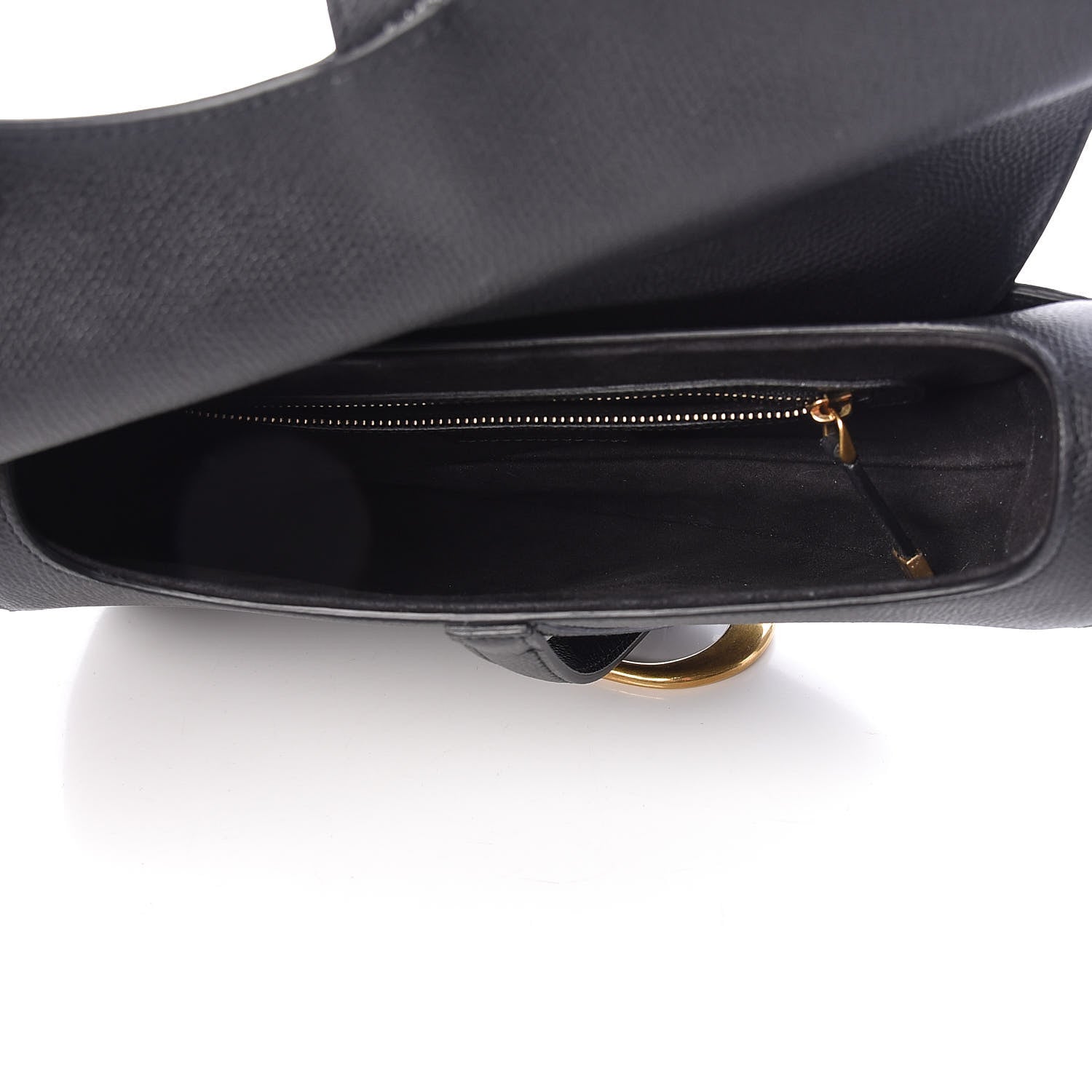 Christian Dior Grained Calfskin Saddle Bag Black 9 of 19