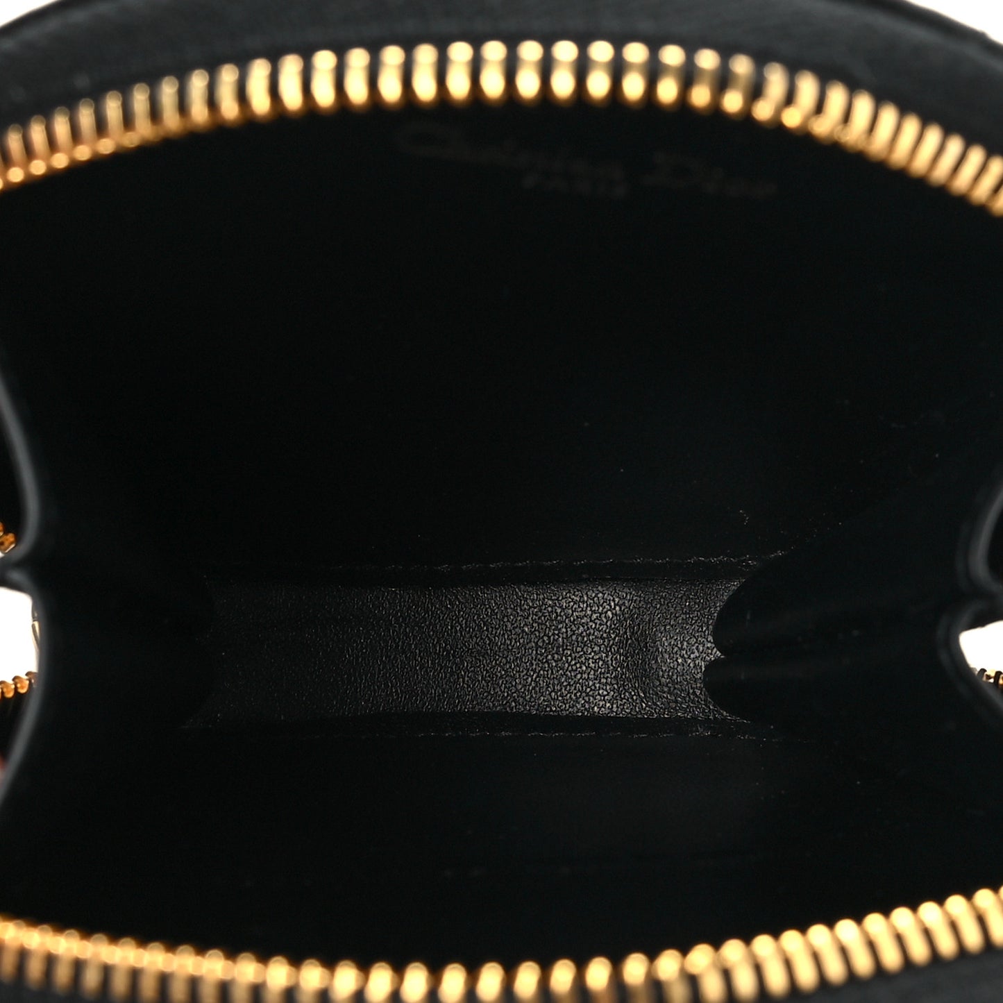 Calfskin Cannage Round Caro Pouch Black