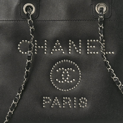 Chanel Caviar Medium Studded Deauville Tote Black 8 of 14