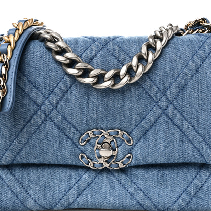 Chanel Denim Quilted Medium Chanel 19 Flap Blue 8 of 10