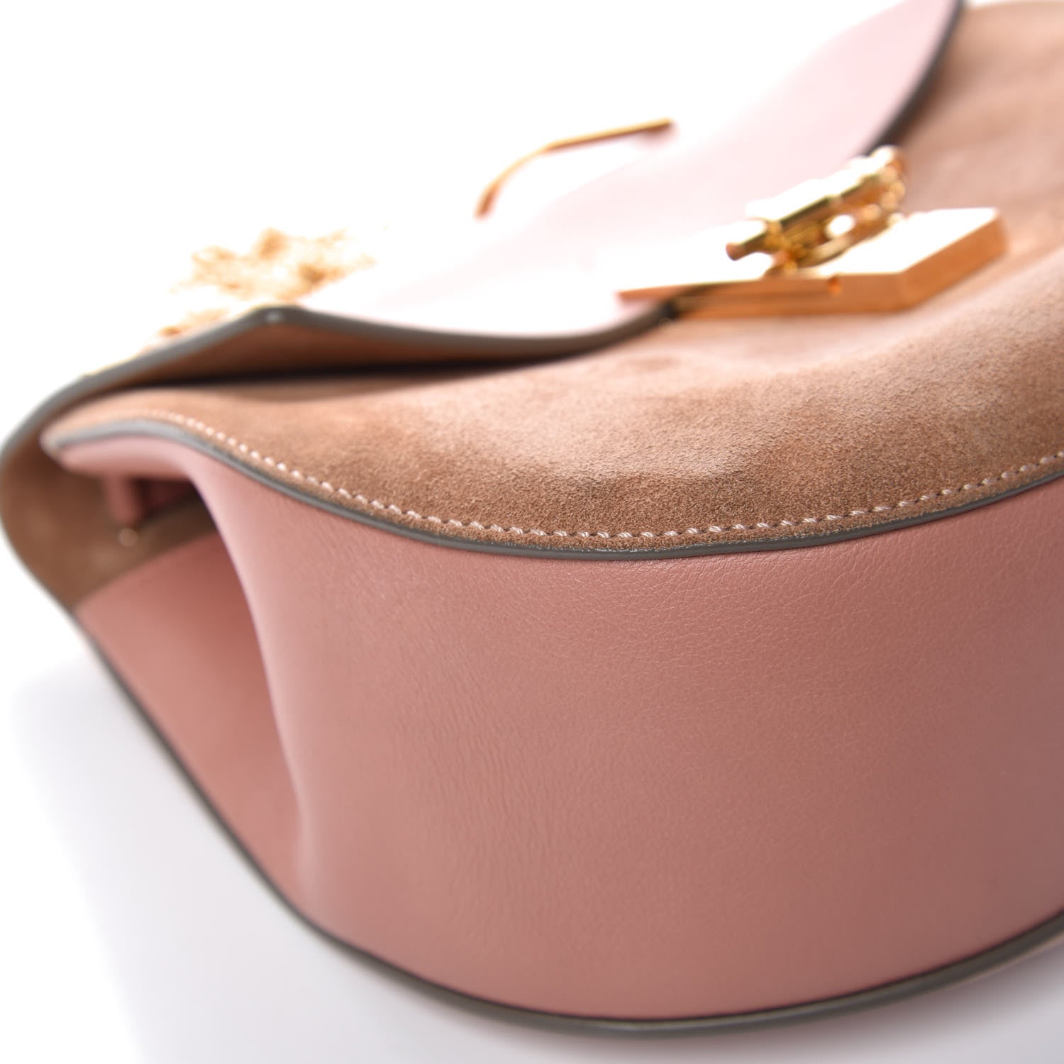 Chloe Suede Smooth Calfskin Drew Shoulder Bag Misty Rose 8 of 16