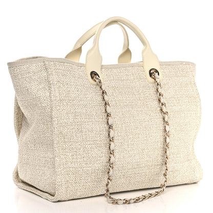 Chanel Lurex Boucle Medium Deauville Tote White 2 of 12