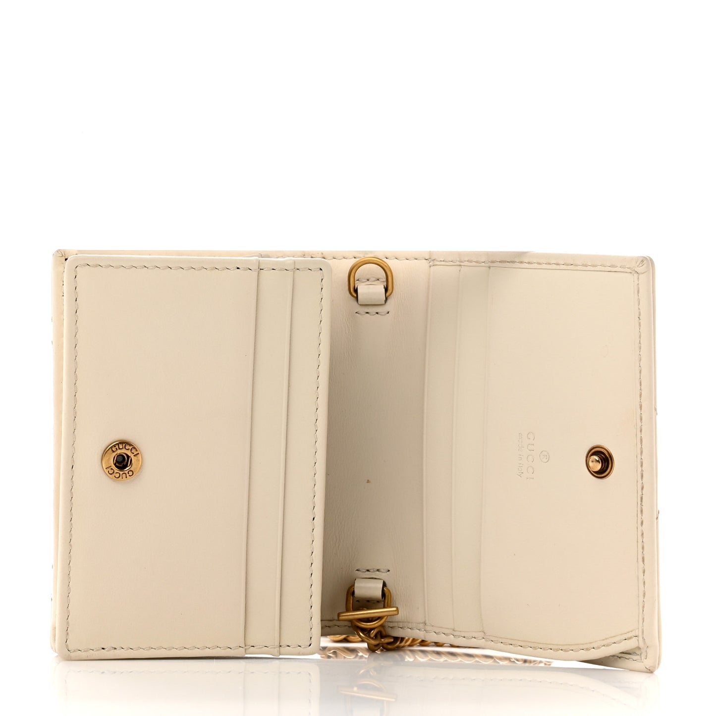 Calfskin Matelasse GG Marmont Mini Wallet On Chain Beige