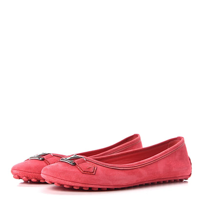 Louis Vuitton Suede Oxford Ballerina Flats 41 Framboise 3 of 10