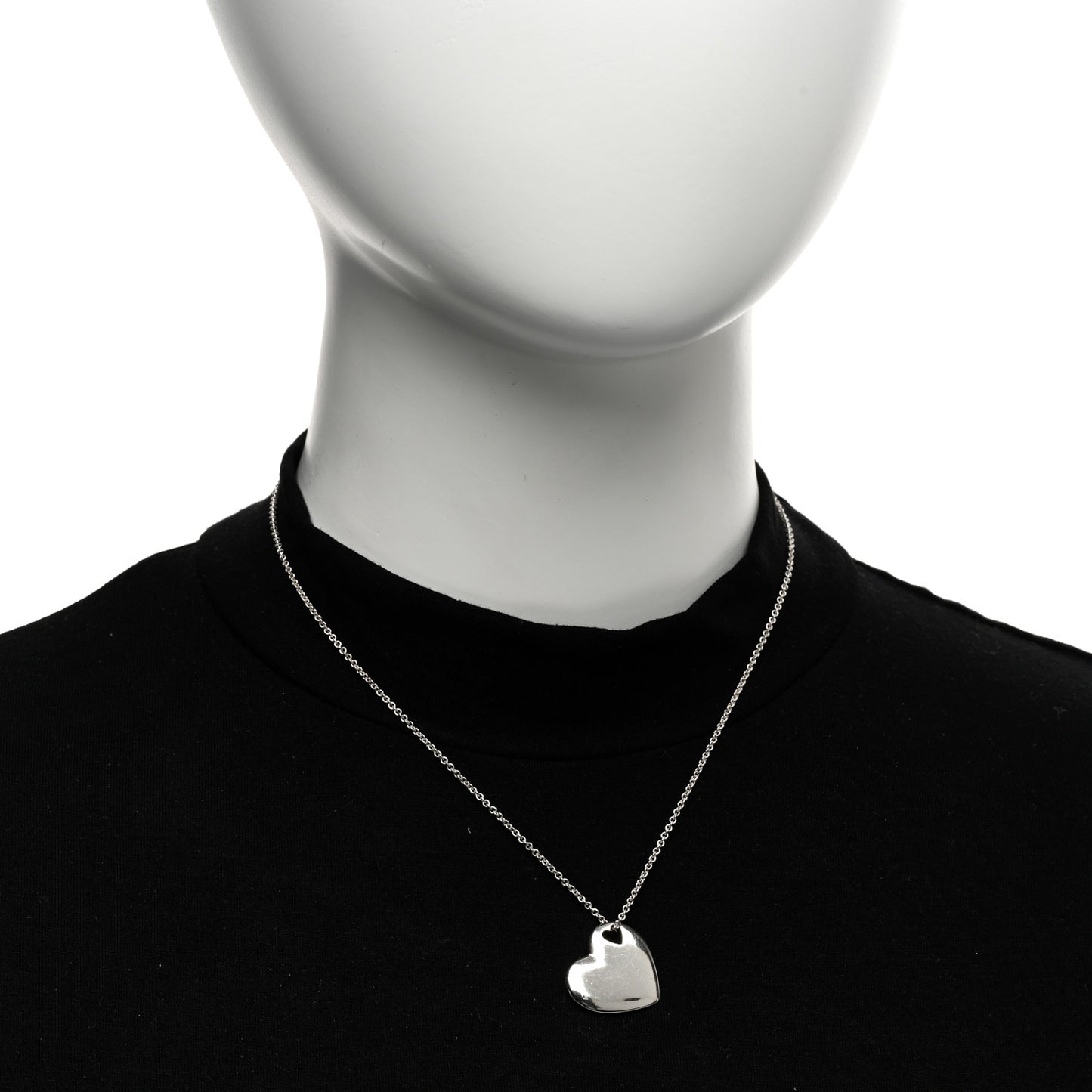 Sterling Silver Puffed Heart Pendant Necklace