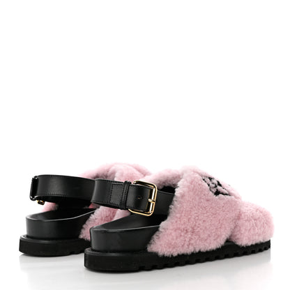 Louis Vuitton Shearling Paseo Sandals 40 Pink 4 of 8