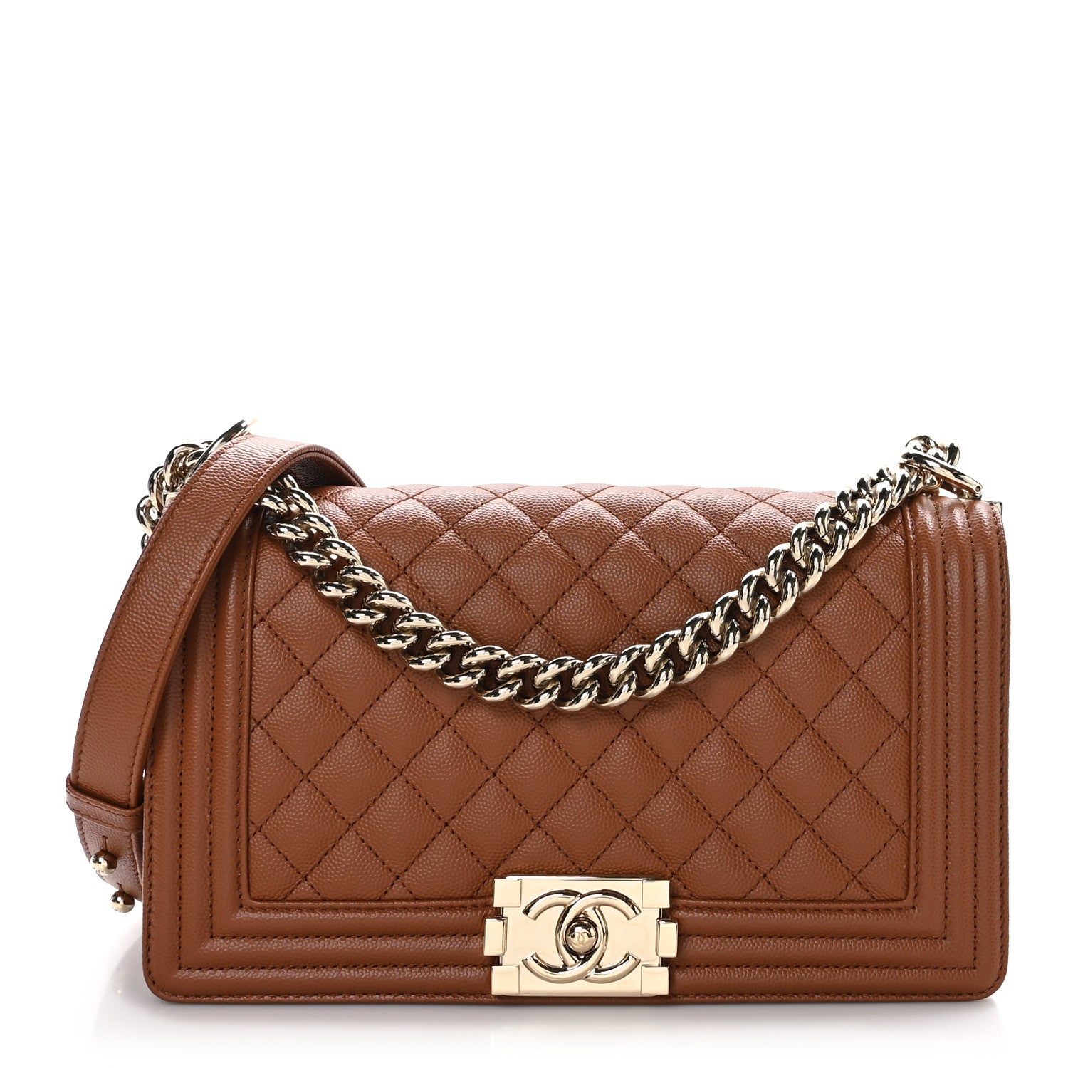 Chanel Caviar Quilted Medium Boy Flap Brown 1 of 10