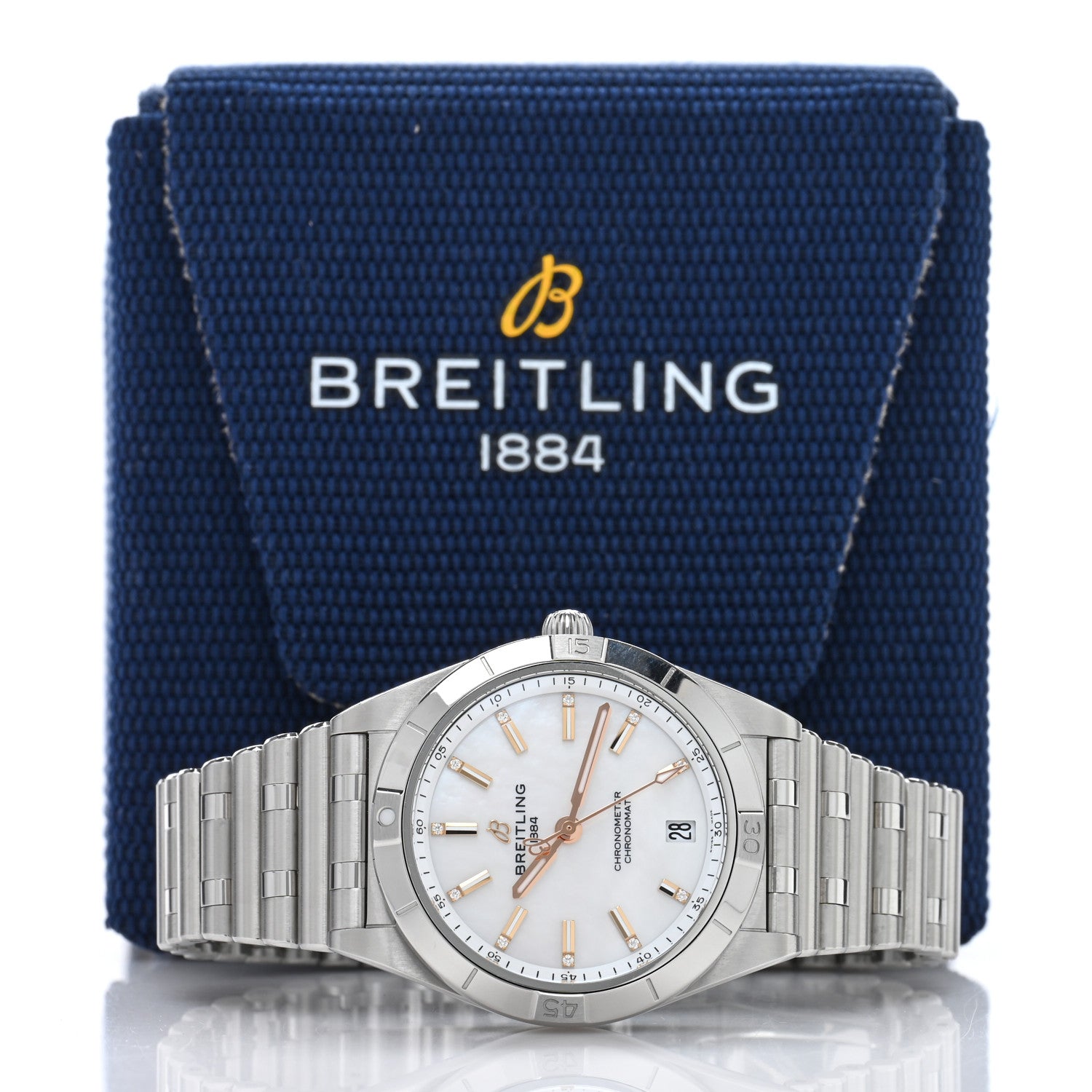 Breitling Stainless Steel Diamond Mother of Pearl 36mm Chronomat Automatic Watch A10380 5 of 5