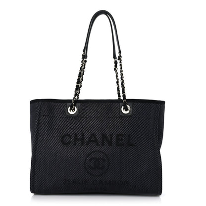 Chanel Mixed Fibers Calfskin Small Deauville Tote Black 1 of 9