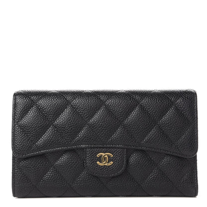 Chanel Caviar Quilted Large Flap Wallet Black 1 of 13