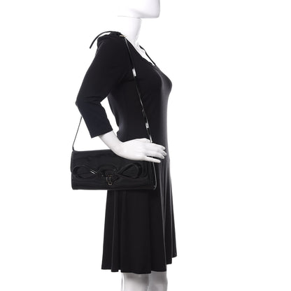 Valentino Garavani Patent Bow Convertible Clutch Black 2 of 11