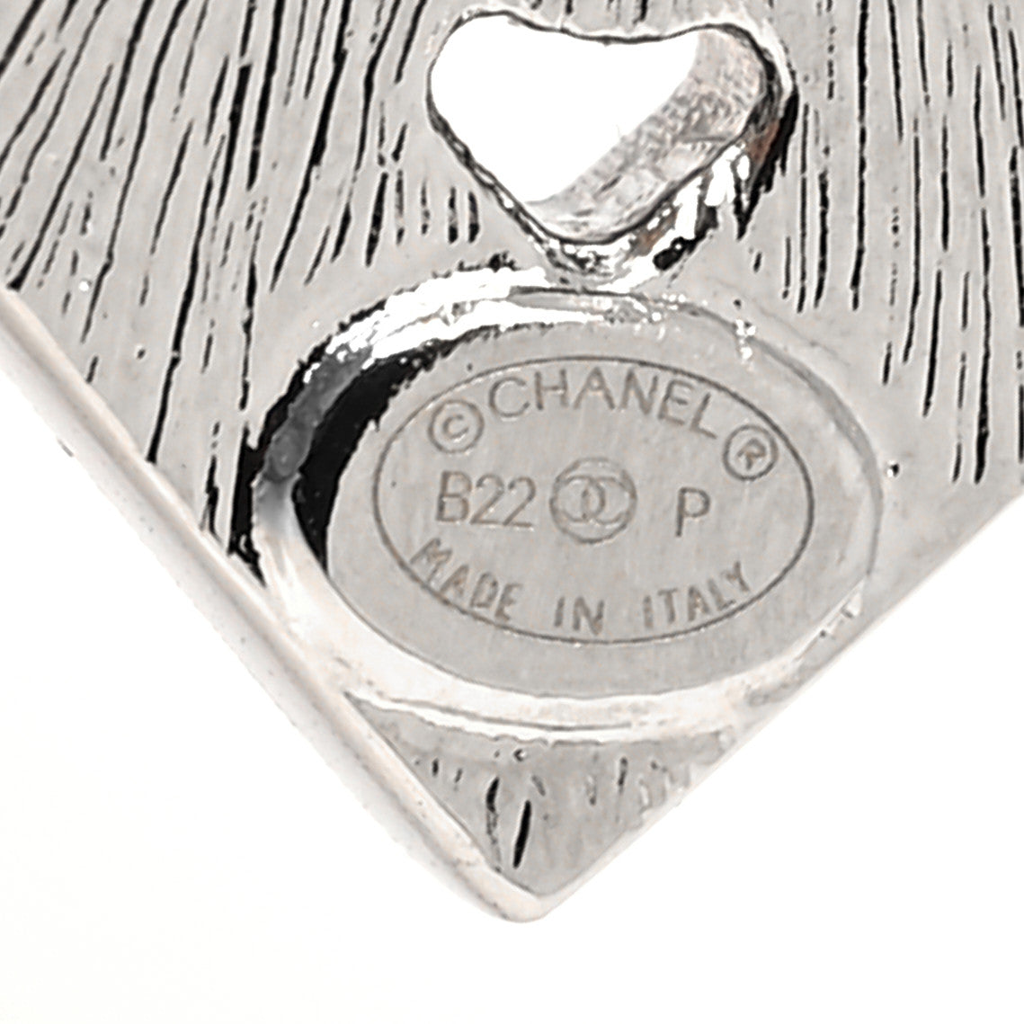 Baguette Crystal Chain CC Earrings Silver