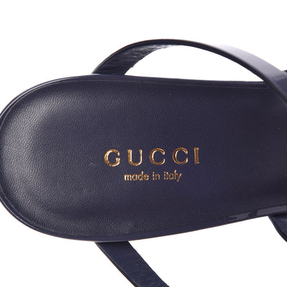 Gucci Vernice Crystal Ursula Ankle Wrap Caged Sandals 38 Uniform Blue 7 of 7