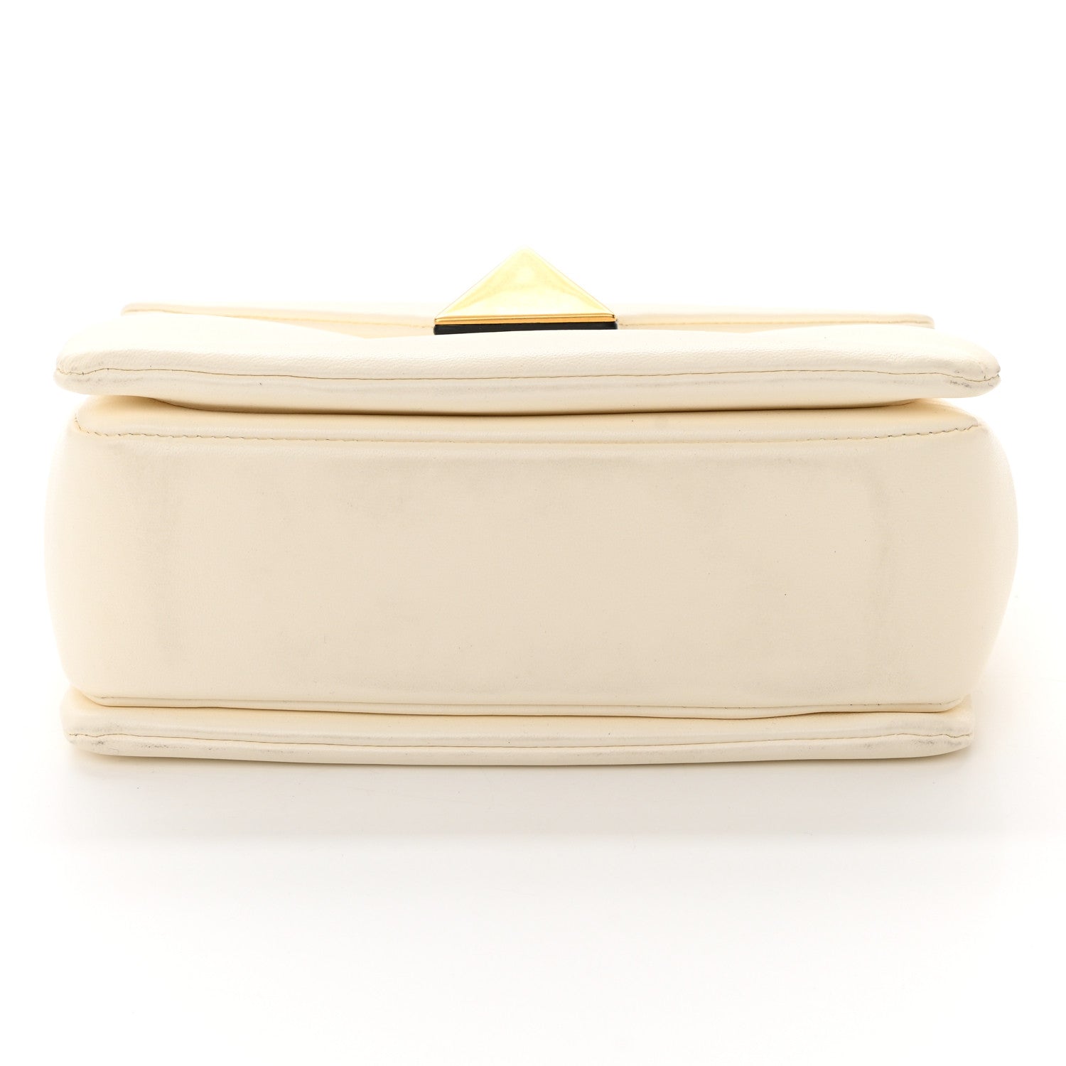 Valentino Garavani Nappa One Stud Chain Clutch Ivory 13 of 14