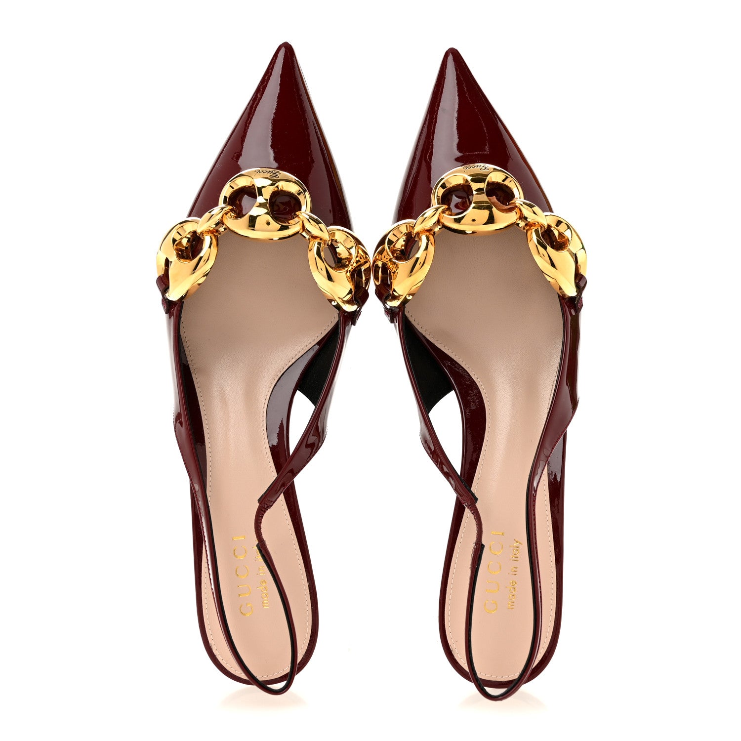Gucci Vernice Crystal Nappa Charlotte Marina Slingback Pumps 39.5 Ancora 2 of 10