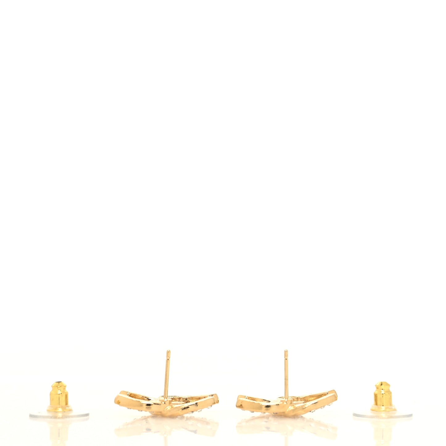 Crystal Twist CC Earrings Gold