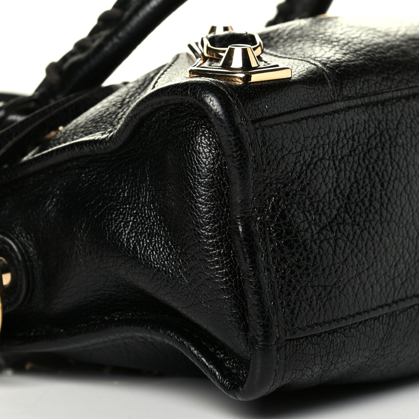 Chevre Gold Metallic Edge Hardware Mini City Black