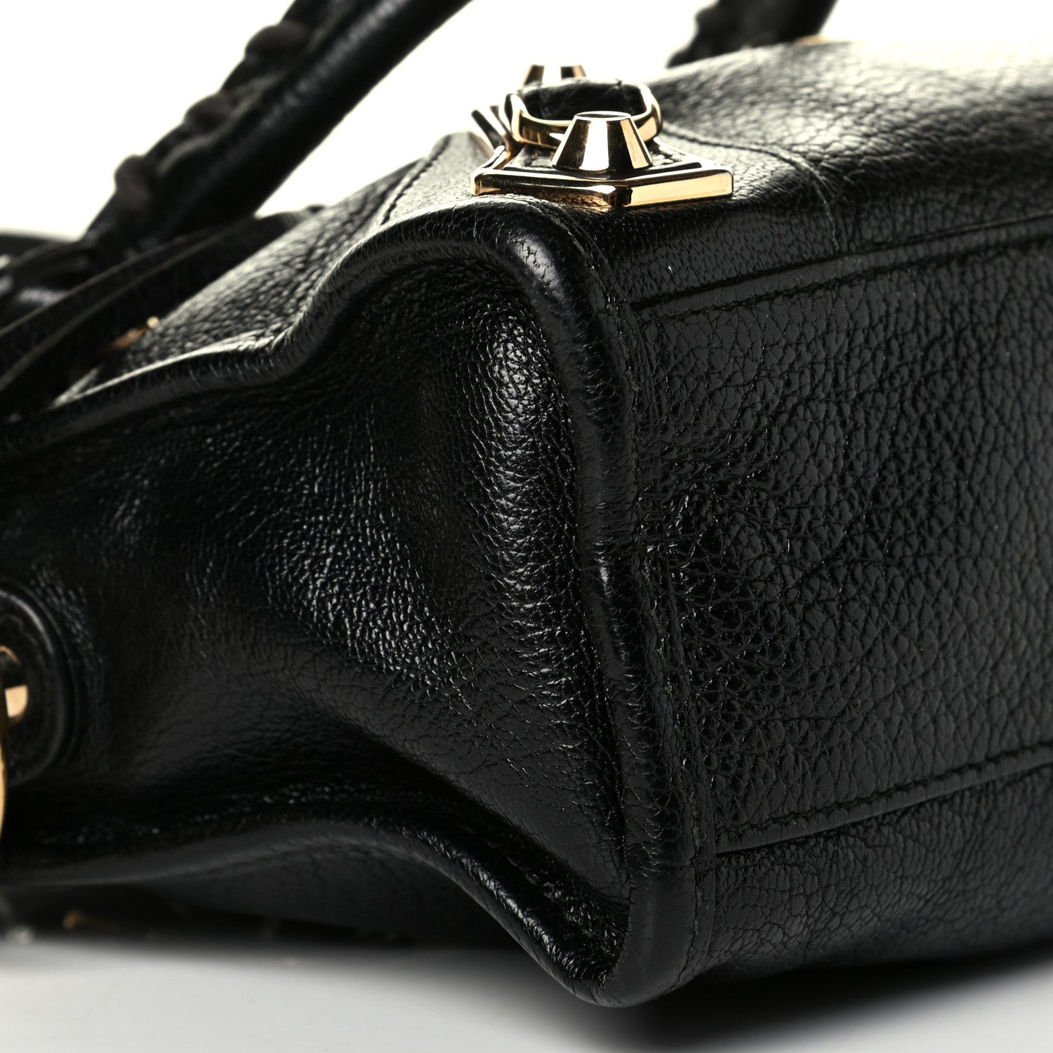 Balenciaga Chevre Gold Metallic Edge Hardware Mini City Black 6 of 8
