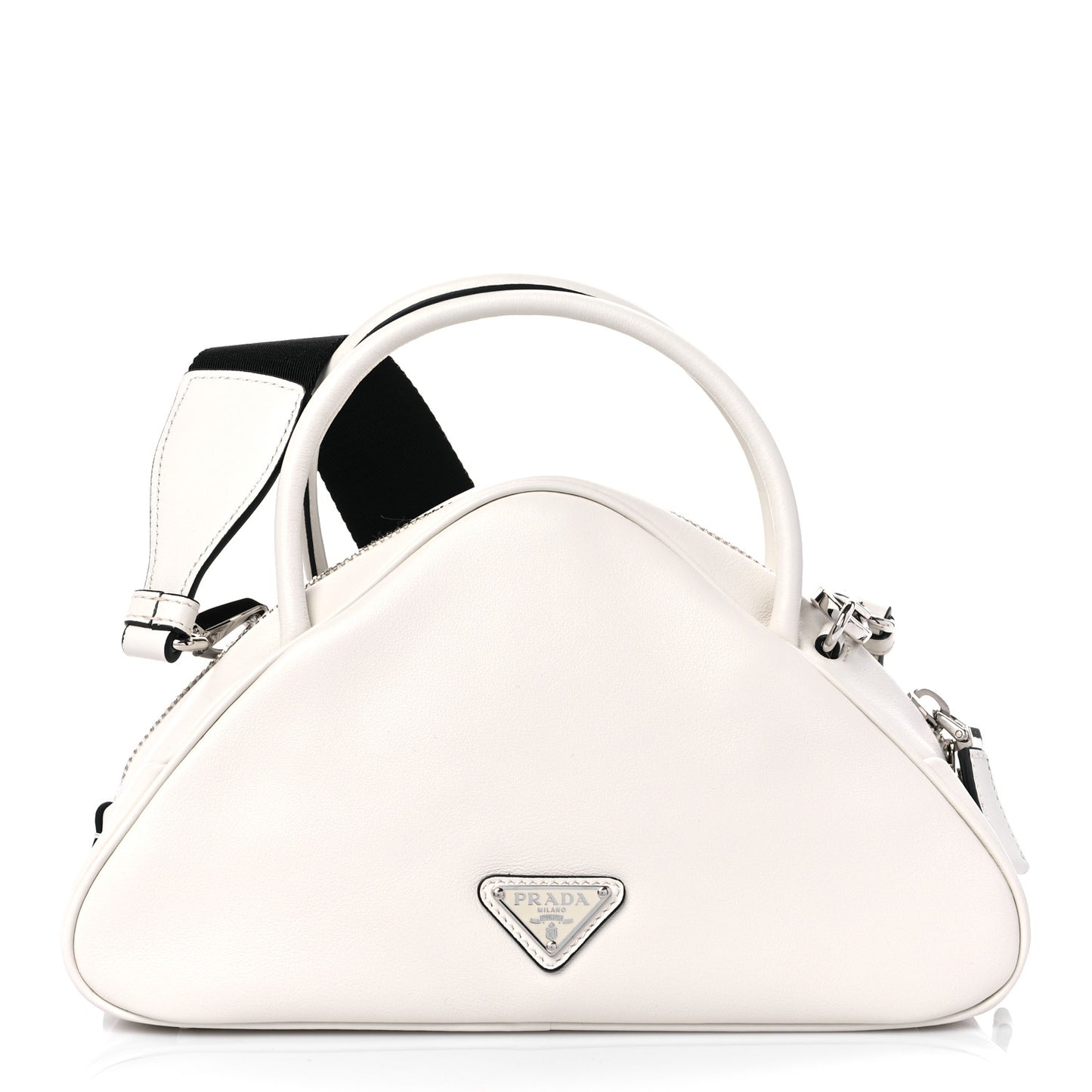 Grace Lux Triangle Top Handle Shoulder Bag White