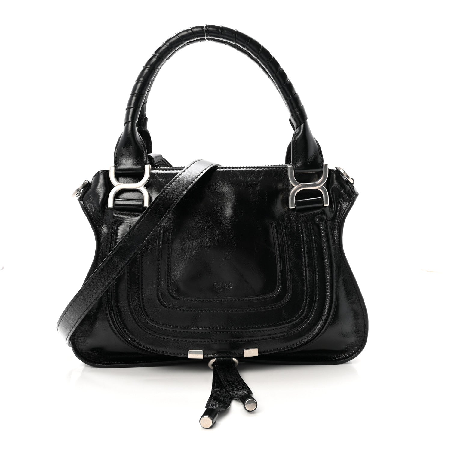 Chloe Shiny Grained Calfskin Small Marcie Bag Black 1 of 9