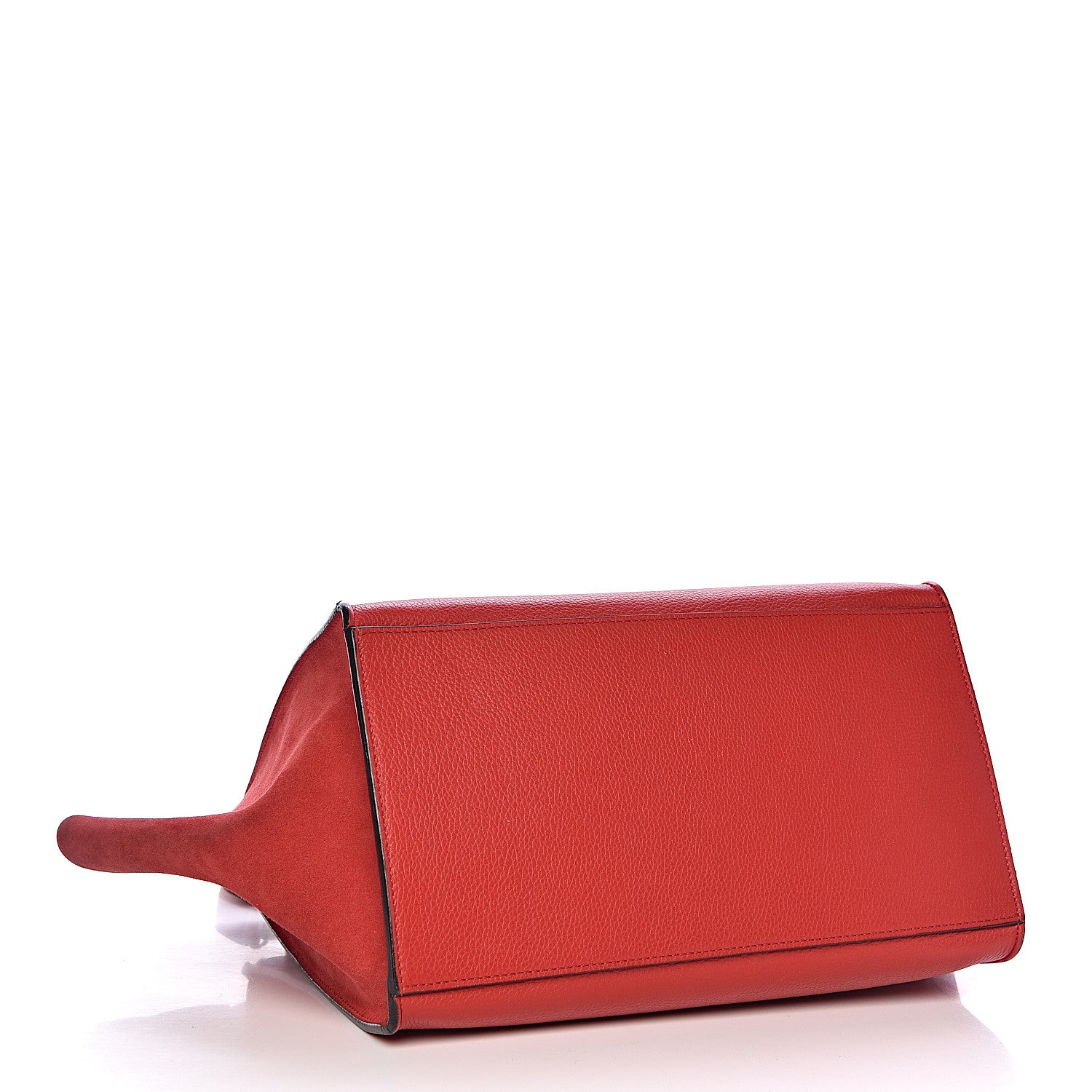 Celine Drummed Calfskin Suede Medium Trapeze Coquelicot 4 of 16
