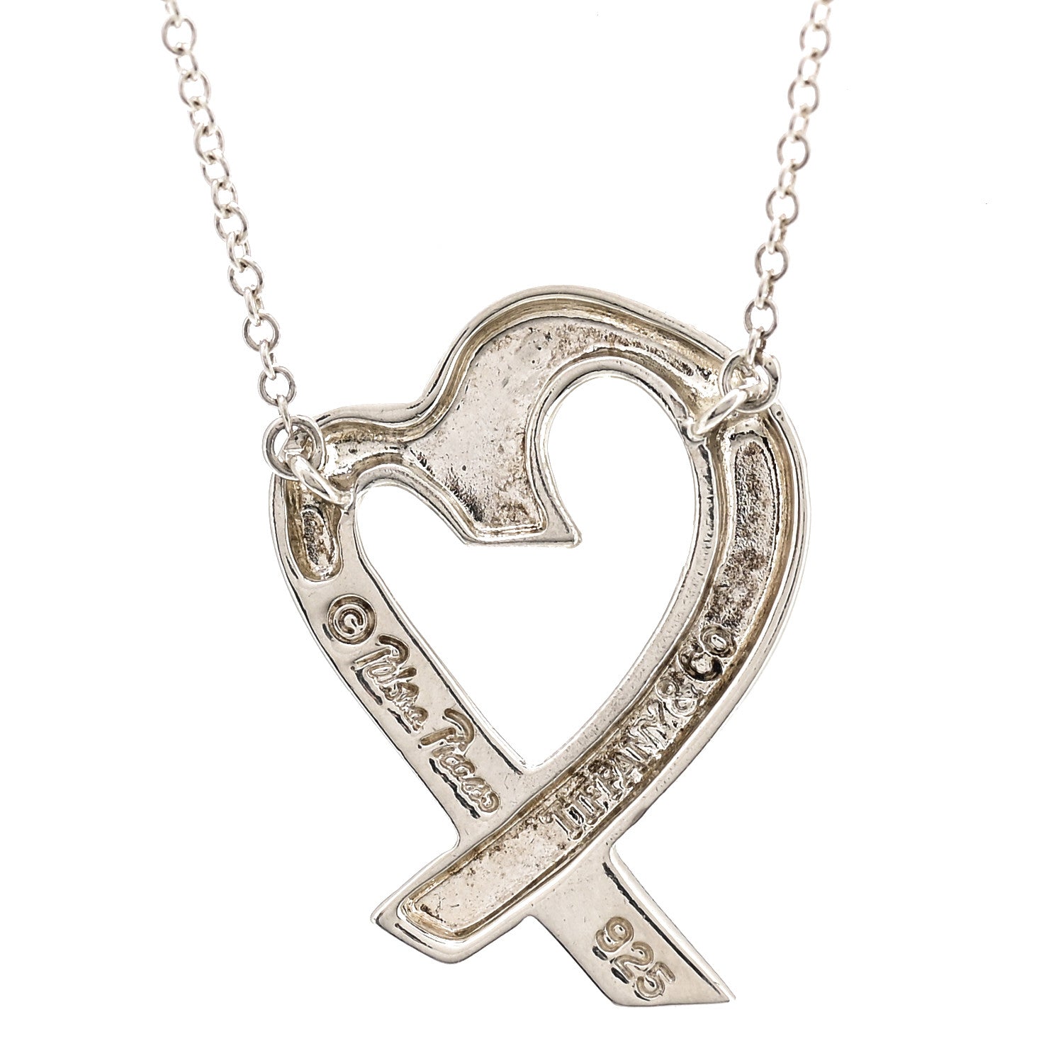 Tiffany Sterling Silver Paloma Picasso Loving Heart Pendant Necklace 6 of 6