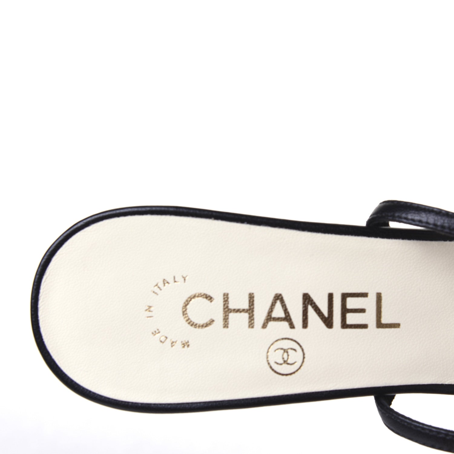 Chanel Calfskin CC Sandals 38.5 Black White 9 of 10