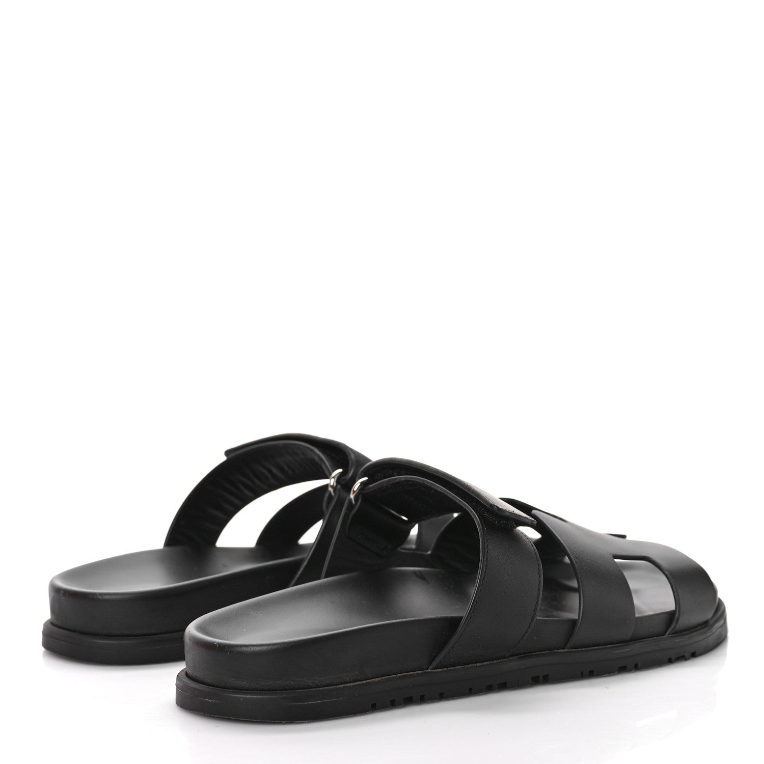 Hermes Calfskin Womens Chypre Sandals 38 Black 3 of 10