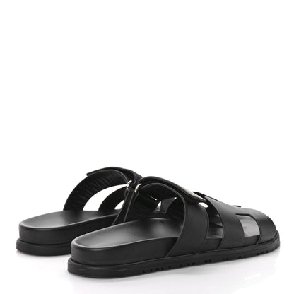 Hermes Calfskin Womens Chypre Sandals 38 Black 3 of 10