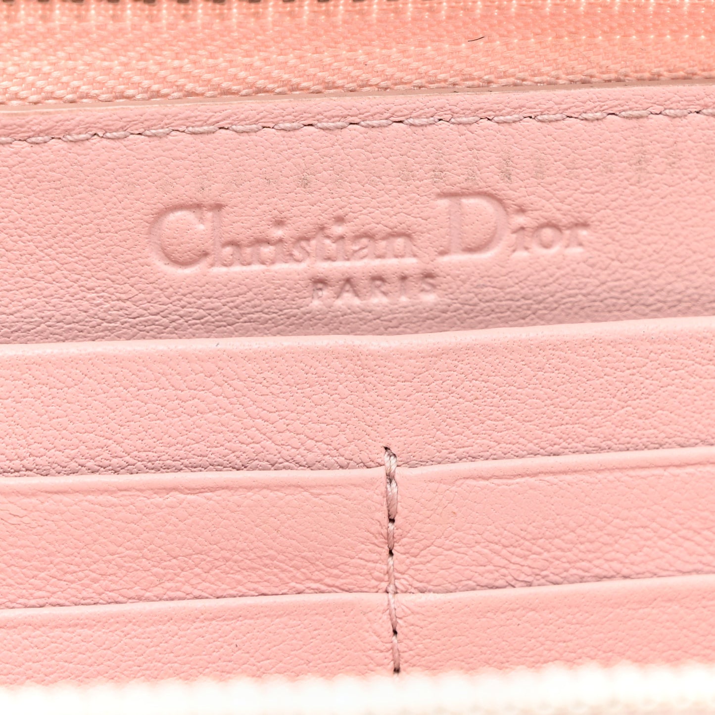 Patent Cannage Lady Dior Continental Zip Wallet Pink