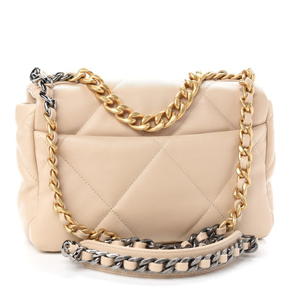 Chanel Lambskin Quilted Medium Chanel 19 Flap Beige 3 of 8