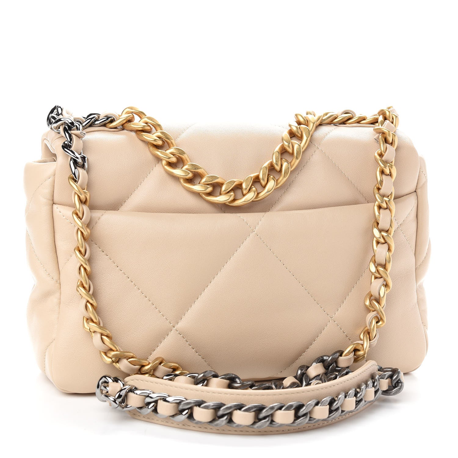 Chanel Lambskin Quilted Medium Chanel 19 Flap Beige 3 of 8