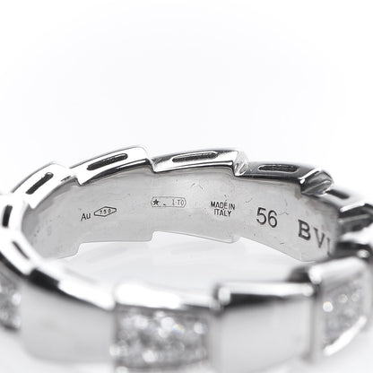 Bulgari 18K White Gold Diamond Serpenti Band Ring 56 7.5 4 of 6