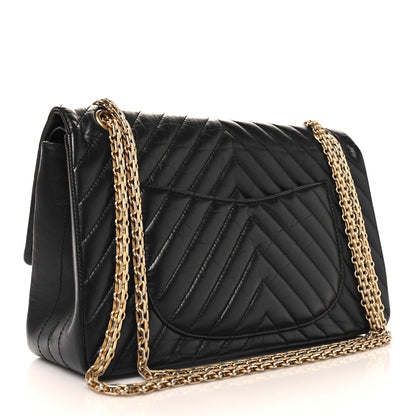 Chanel Aged Calfskin Chevron Quilted 2.55 Reissue 226 Flap Black 3 of 11