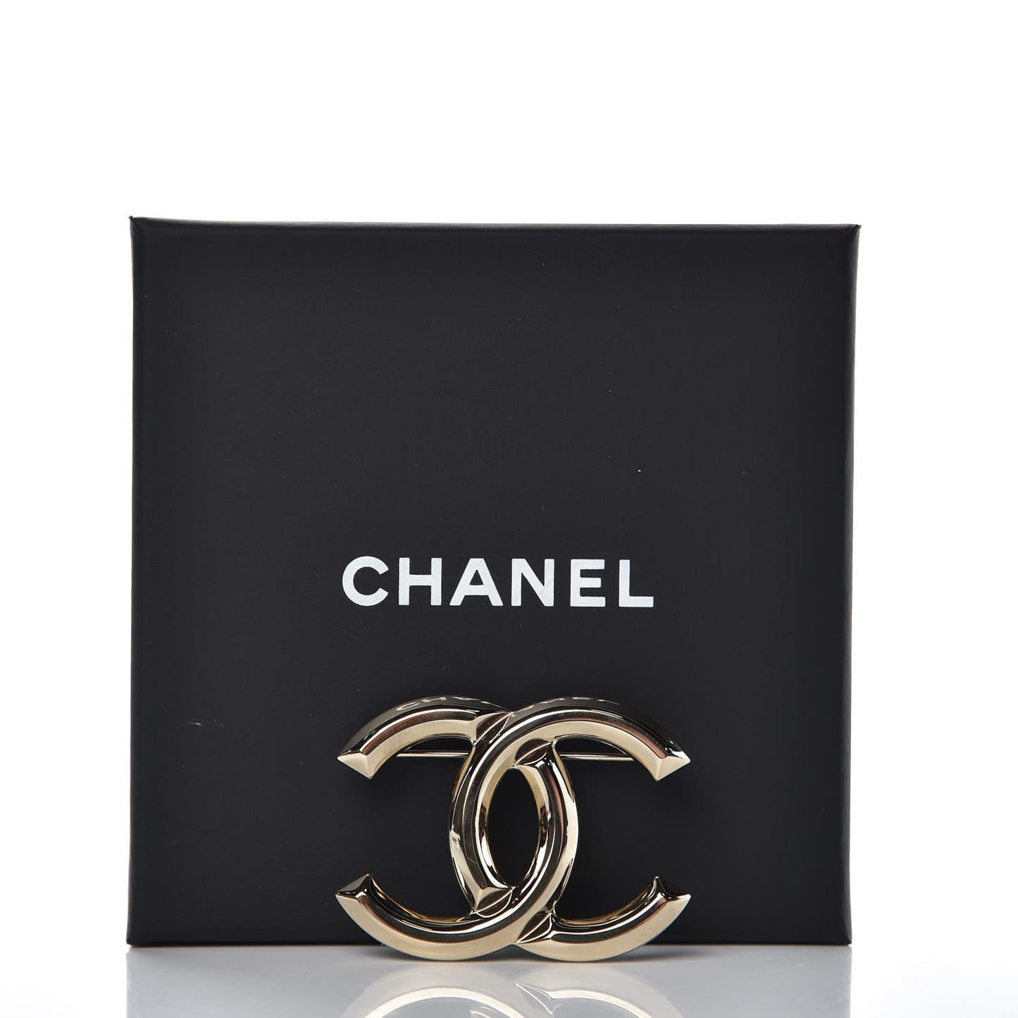 Metal CC Brooch Light Gold