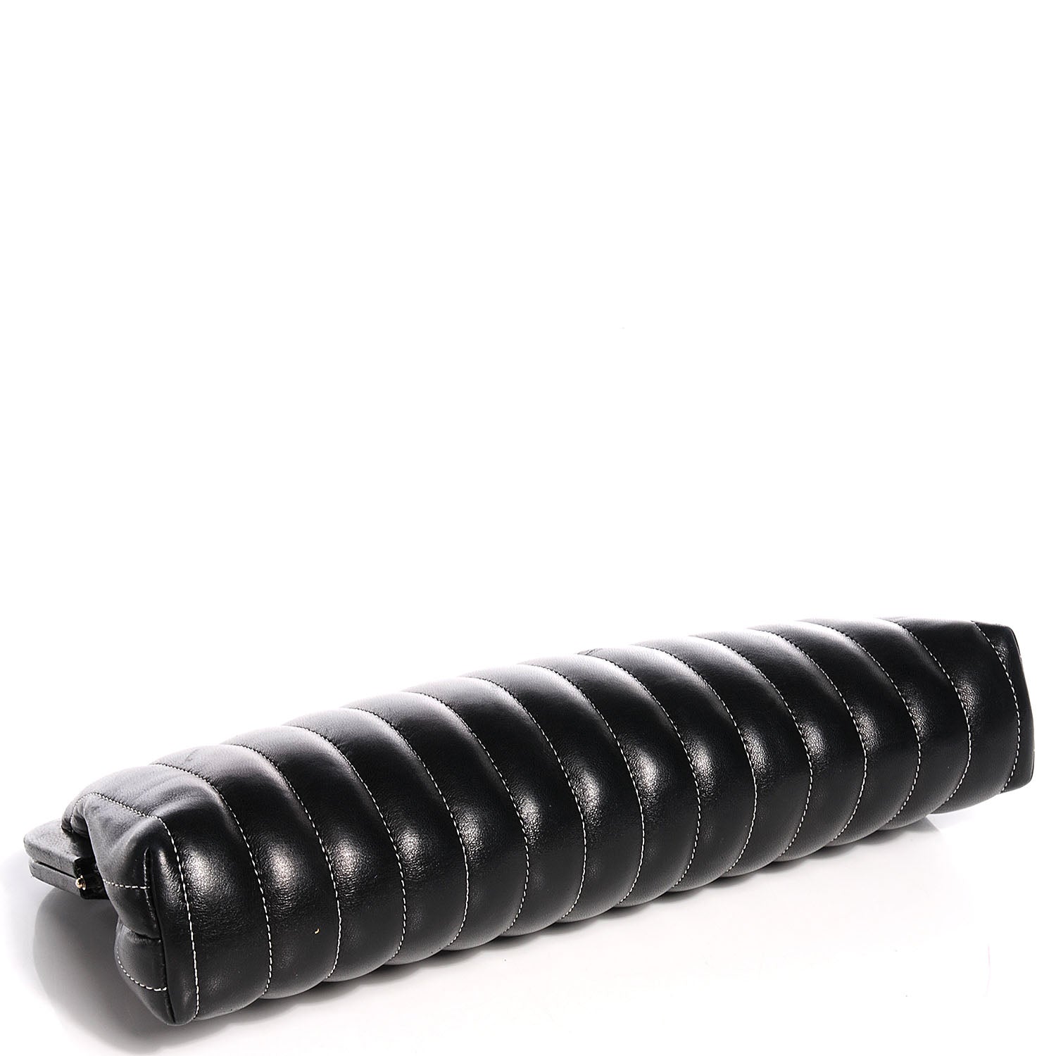 Chanel Lambskin Vertical Quilted Mademoiselle Clutch Black 4 of 7